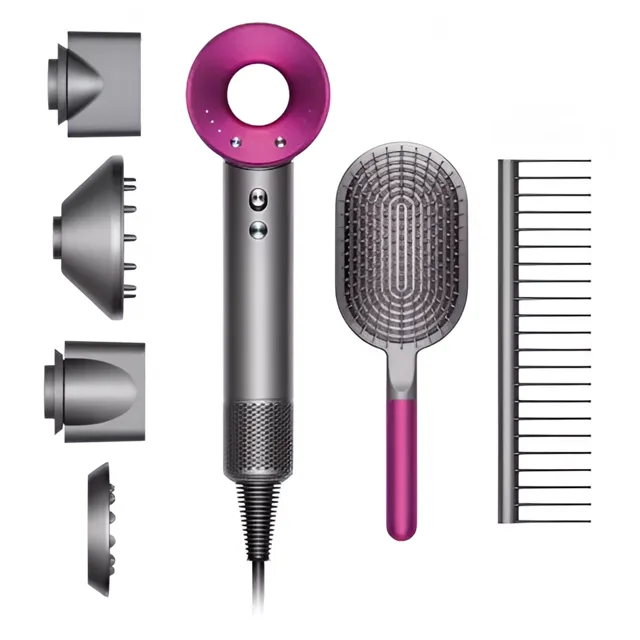 Фен Dyson Supersonic HD07 Fuchsia с дорожным чехлом и комплектом расчесок